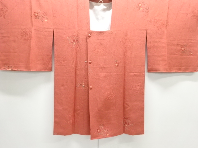 JAPANESE KIMONO / UNUSED MICHIYUKI COAT / SHIBORI / PLANT 